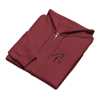 Heart Horse Zipper Hoodie