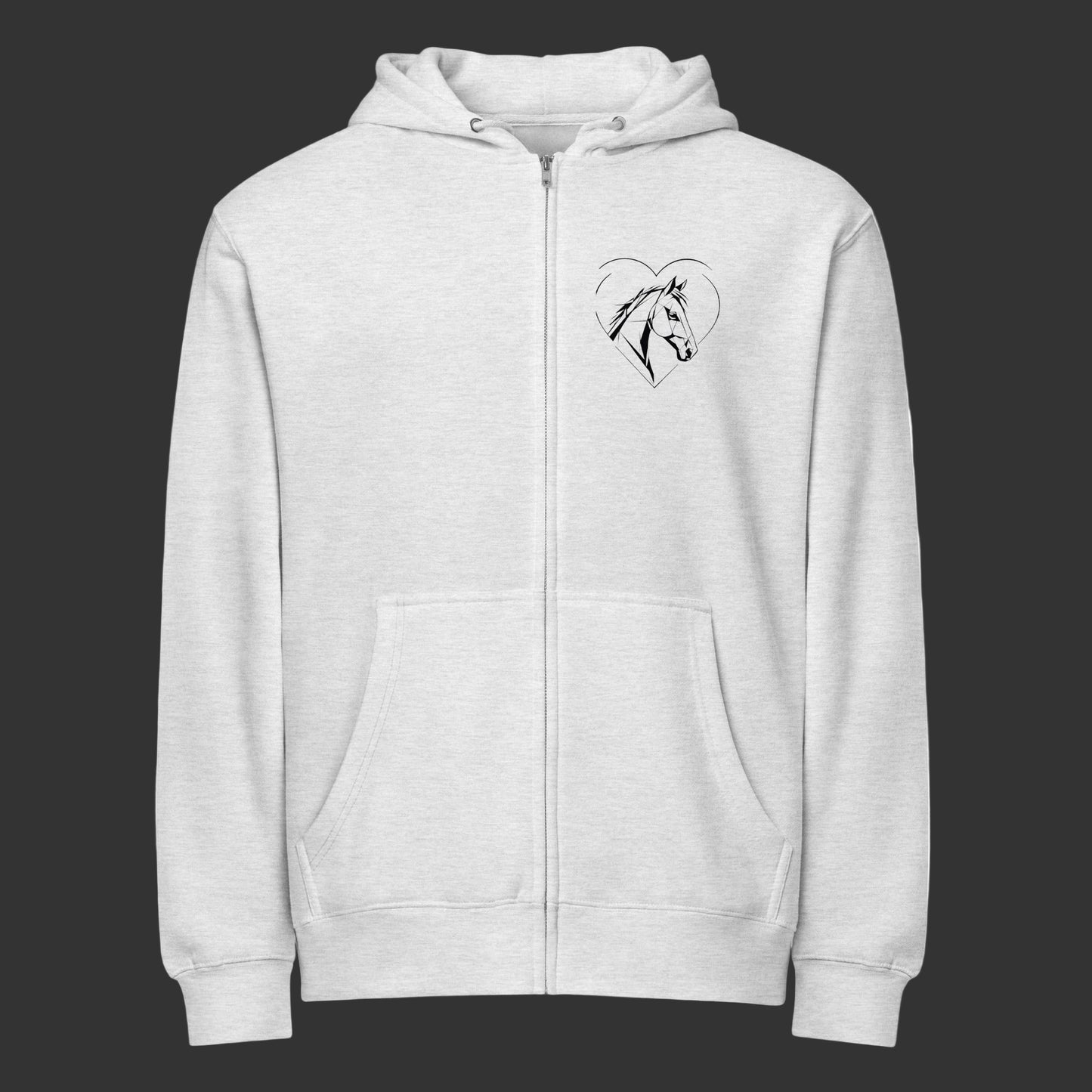 Heart Horse Zipper Hoodie