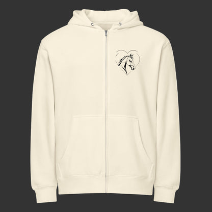 Heart Horse Zipper Hoodie