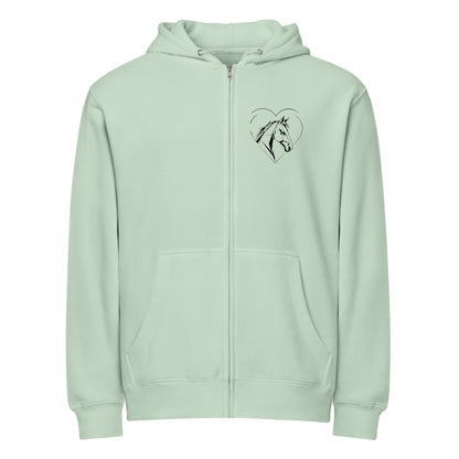 Heart Horse Zipper Hoodie