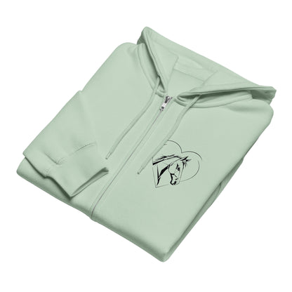 Heart Horse Zipper Hoodie