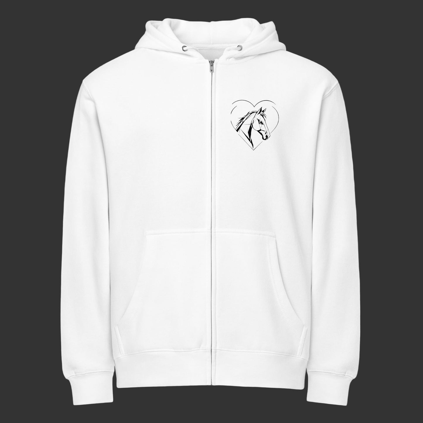 Heart Horse Zipper Hoodie