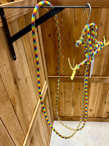 SCR Tack EZ Knot Loop Reins • Rainbow • 8’ • Lightly Used