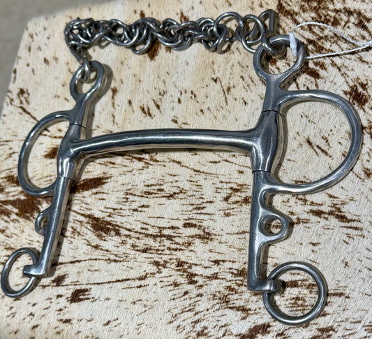 Polo Mullen Mouth Pelham Bit with Curb Chain • 5”