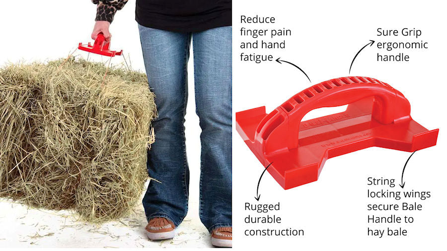 Bale Handle Hay Bale Carriers • Set of 2 • Red