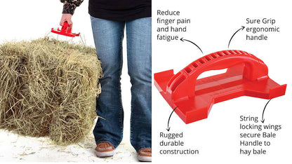 Bale Handle Hay Bale Carriers • Set of 2 • Red