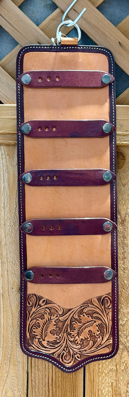 NWT Tooled Leather Belt Buckle Display Holder