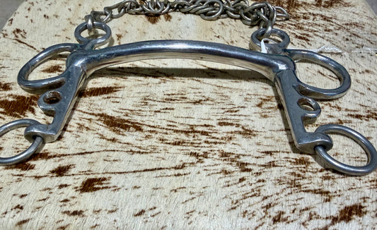 Short Shank Mullen Mouth Pelham Bit • 5” • Curb Chain Included