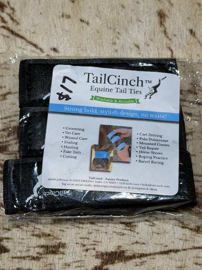 TailCinch™ Original Equine Tail Ties – Black – Set of 3 – New in Package