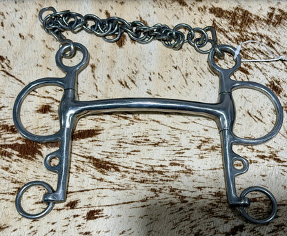 Polo Mullen Mouth Pelham Bit with Curb Chain • 5”