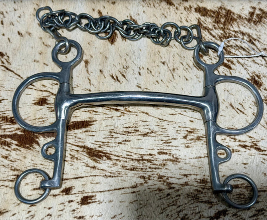 Polo Mullen Mouth Pelham Bit with Curb Chain • 5”