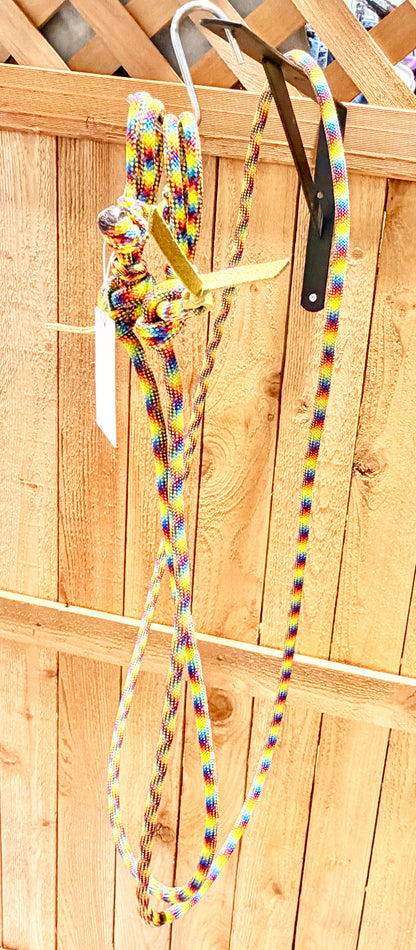 SCR Tack EZ Knot Loop Reins • Rainbow • 8’ • Lightly Used