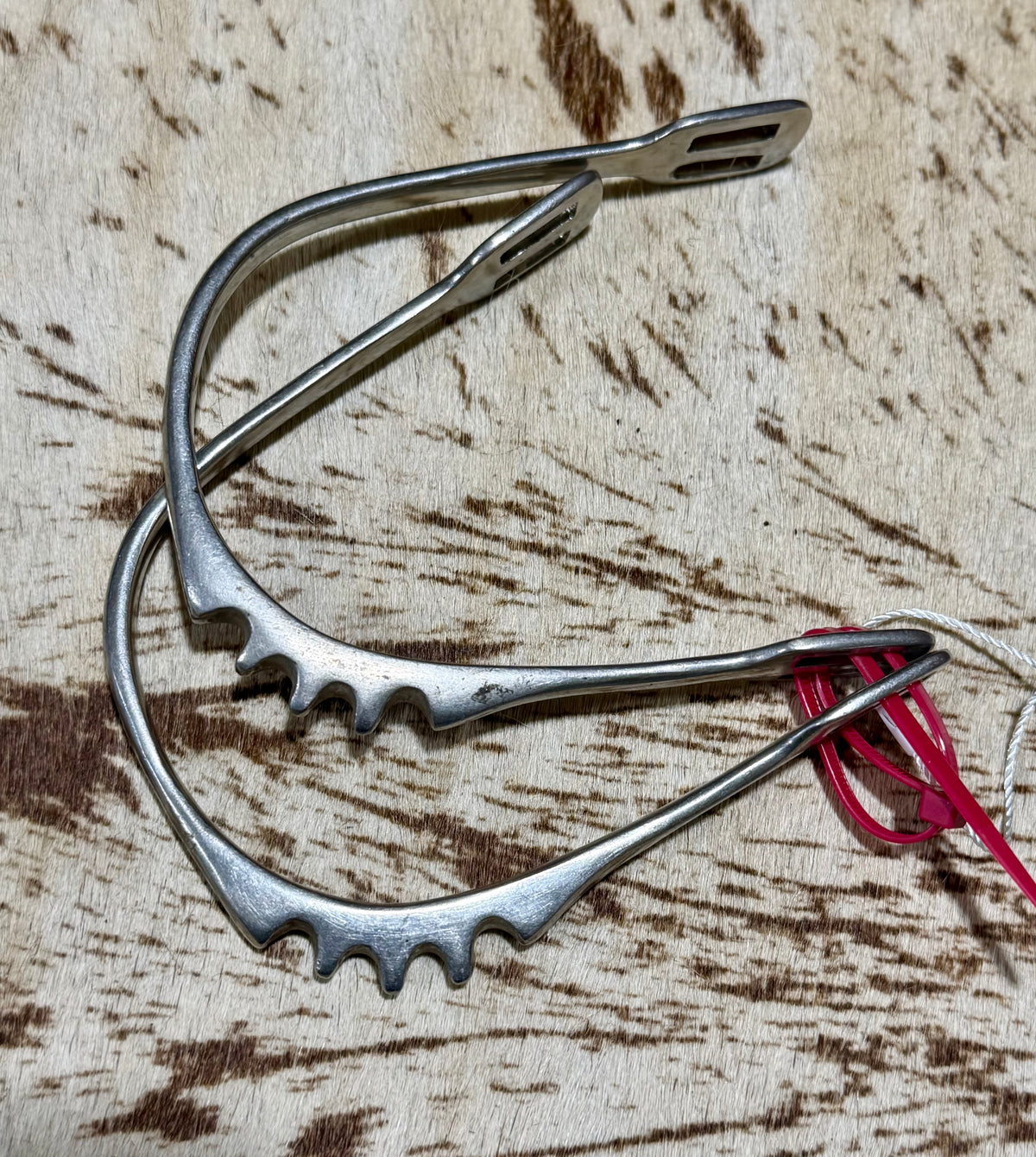 Used English Le Spur Style Side-Tooth Spurs