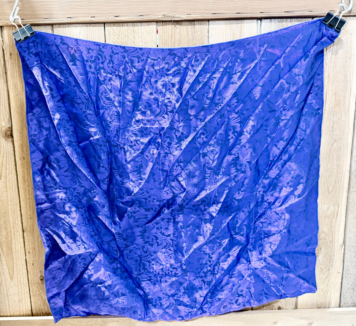 Used Dark Purple Paisley Wild Rag – Approx. 21” x 21”