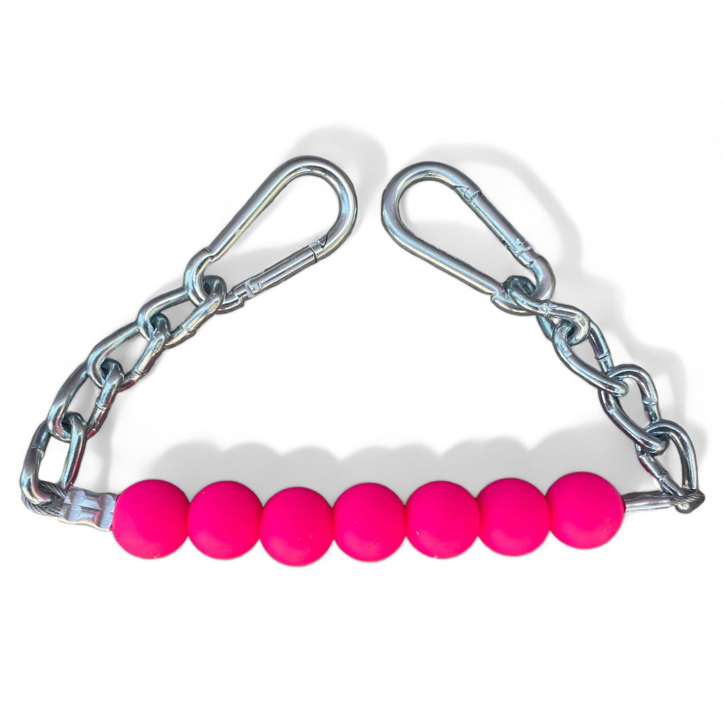 silicone beaded cub chain pink