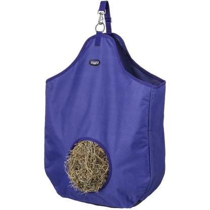 tough 1 hay bag with 8 inch hole group purple