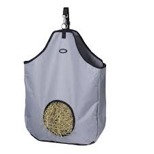 tough 1 hay bag with 8 inch hole group shot gray and black